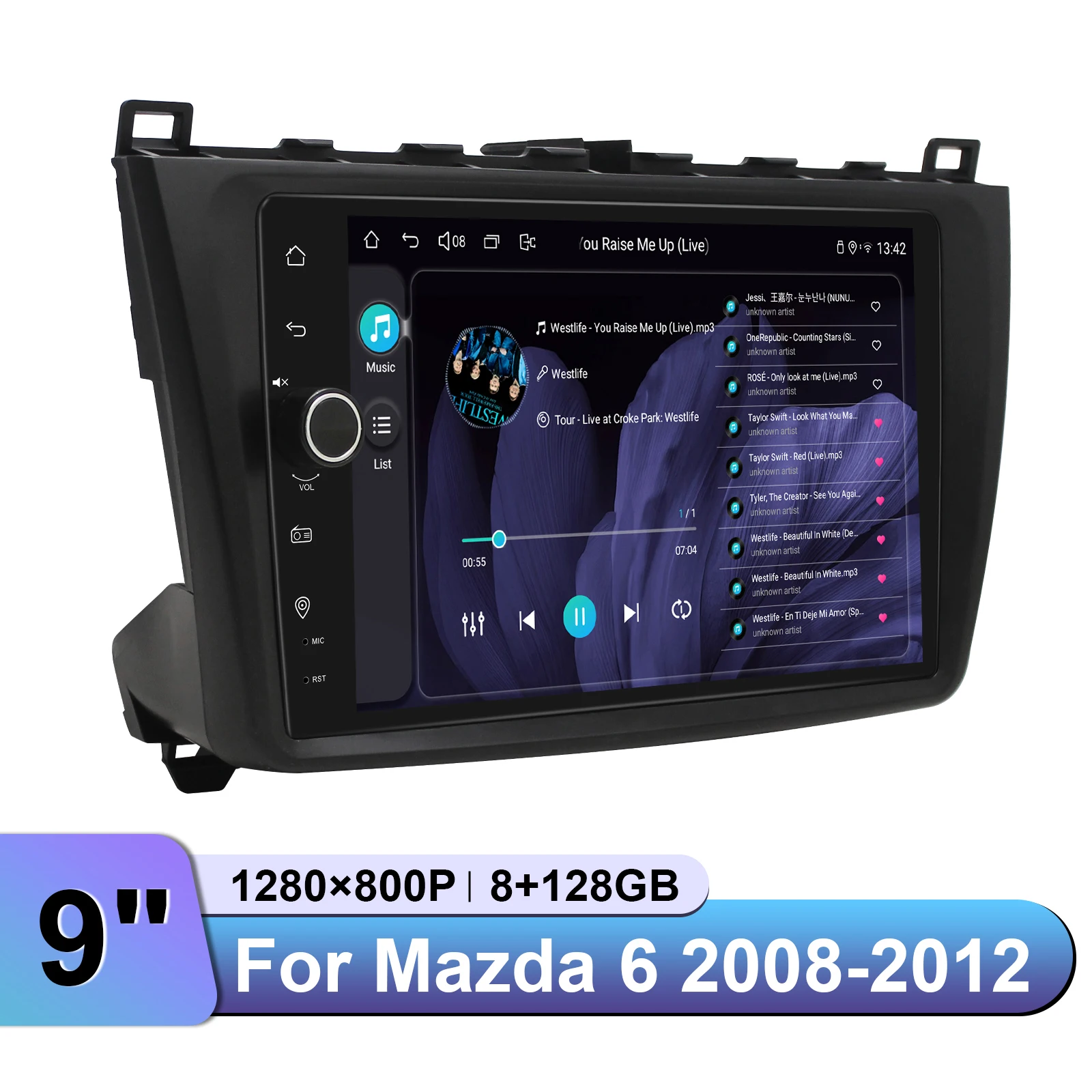 Plug&Play 9 Inch Car Stereo Radio GPS Navigation For Mazda 6 2008-2012 Support Hands-free Call Fast Boot Picture-in-Picture