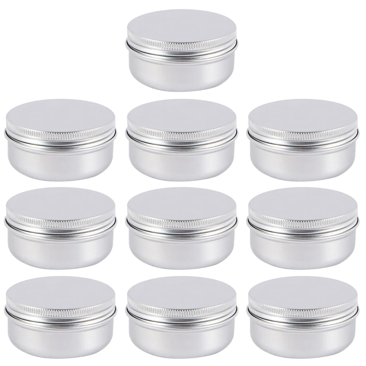 10Pcs 50g 100g Empty Tins Cans Aluminum Jars Refillable Empty Metal Pot Mini Portable Container Travel Sample Pot