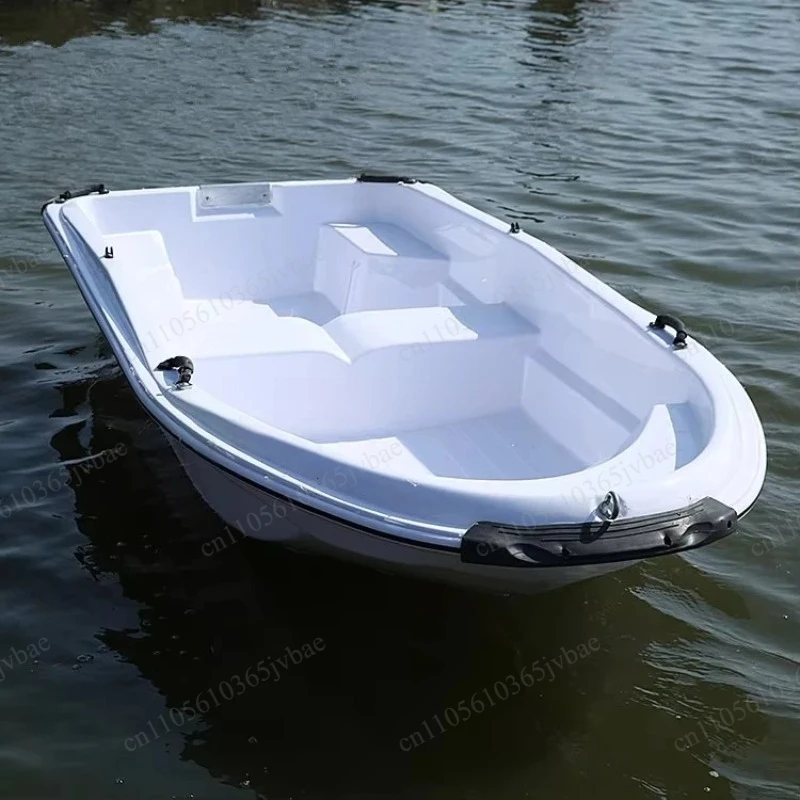 3.7M Flat-bottomed FRP Jon Boat, Seawater Corrosion Resistance, Standard Paddle for Fishing