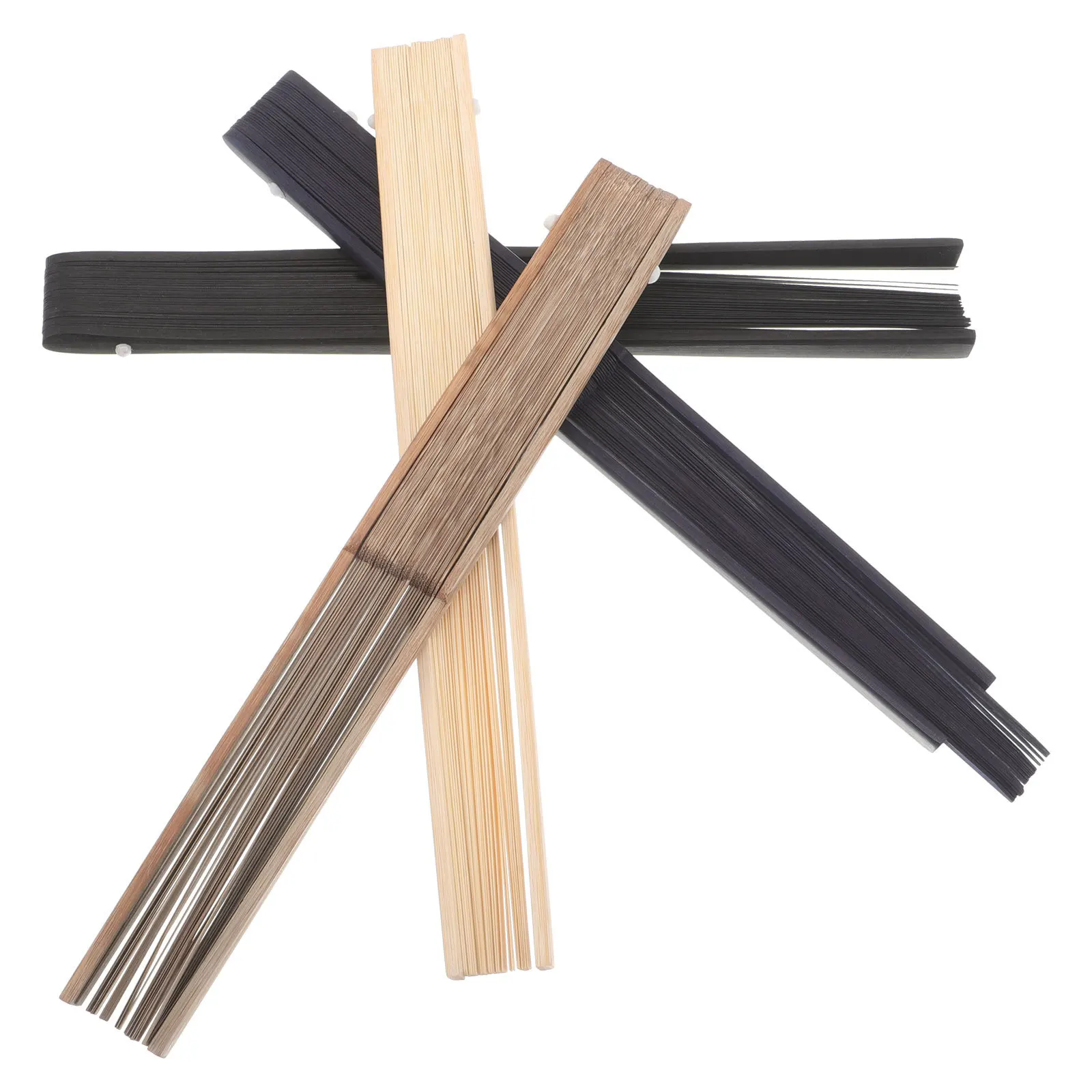

4Pcs Bamboo Folding Fan Ribs Vintage Frame Kit DIY Handheld Fan Making Blank Spines Replacement Craft Supplies