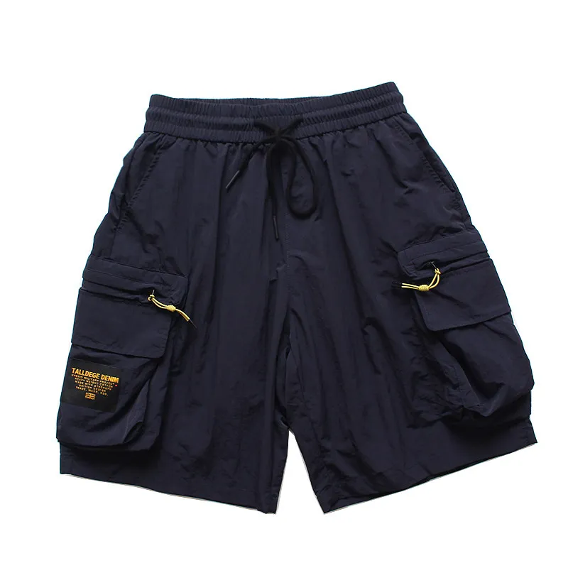 

Легкие быстросохнущие летние брюки-карго до колен с сетчатым узором для мужчин, модные свободные функциональные повседневные шорты с множеством карманов