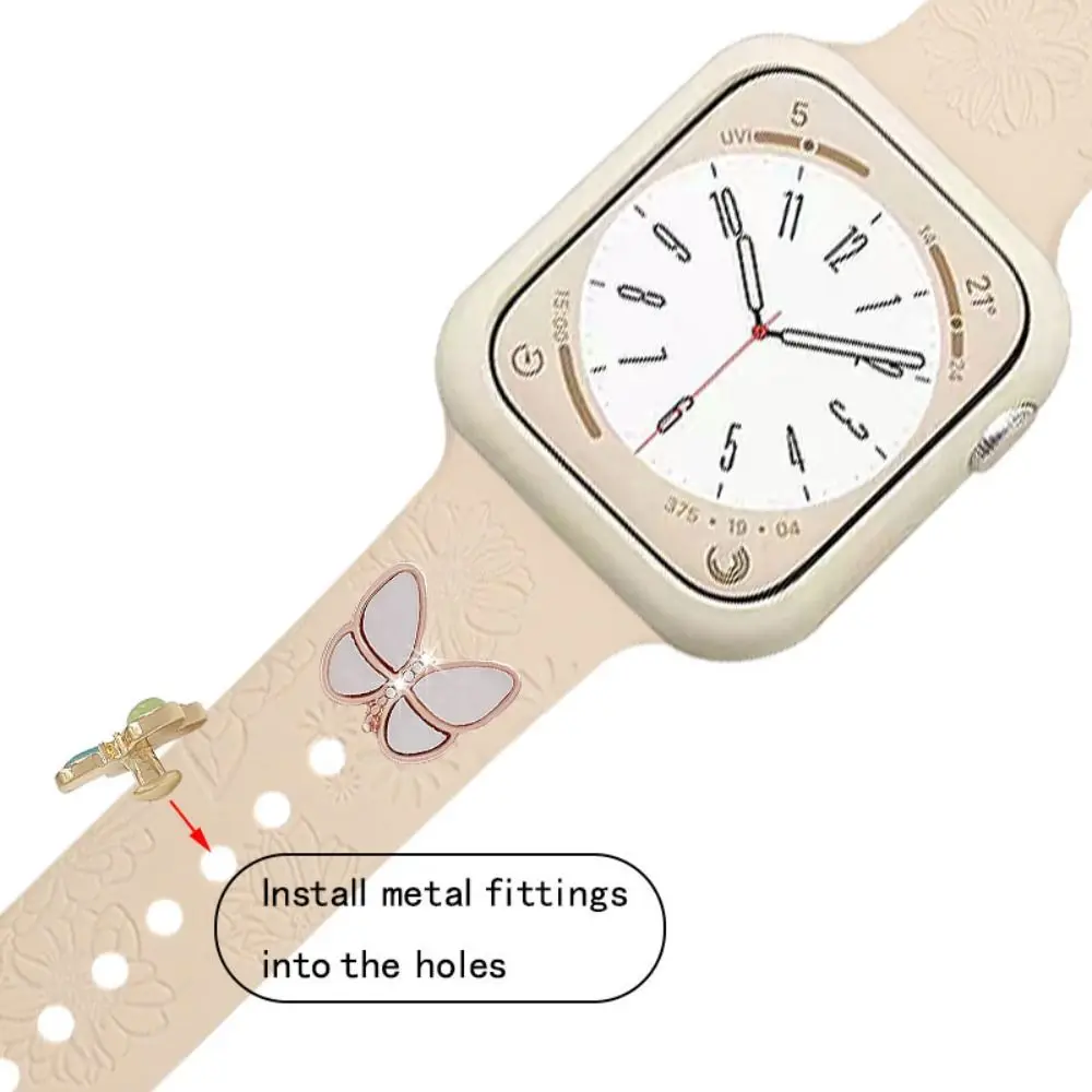 금속 시계 밴드 장식 못, 다이아몬드 브로치 장식 반지, 손목 벨트 참, 아이워치 스트랩 액세서리, 신제품