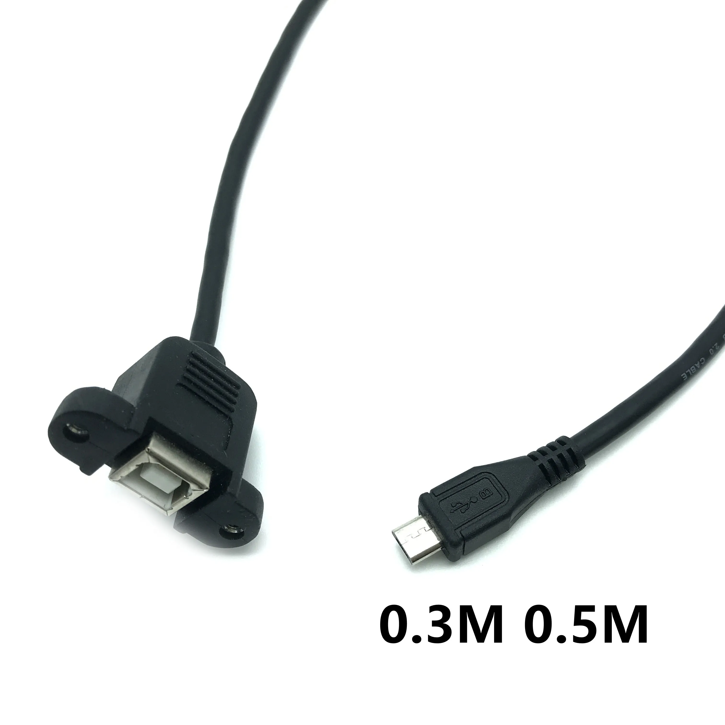 Android Micro USB to B-type printing female data cable Square mouth printing female to Micro usb male with mount 0.3M 0.5m date