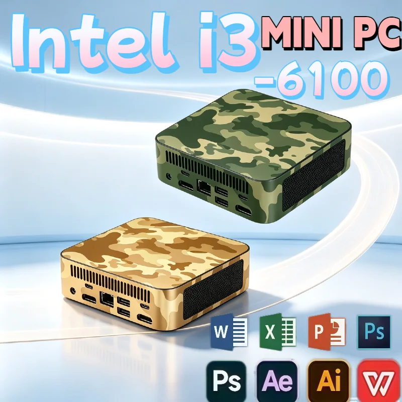 2026 New MINI PC  Core  i3 6100 16GB RAM 1TB 2TB SSD WIFI 6 BT5.2 4K HD Mini Gaming Office Study Pc