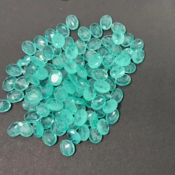 10pcs-45pcs/lot 7*9mm Oval synthetic paraiba bare stone face oval imitation crystal tourmaline gem Stones For Jewelry Making DIY