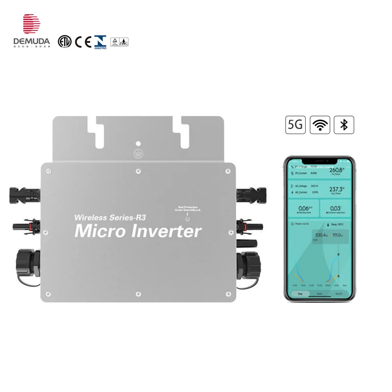 DEMUDA 350W 600W 2000W 2800W Wireless Solar Micro Inverter IP65 Waterproof solar grid tie invert DC to AC Microinverter 5G wifi