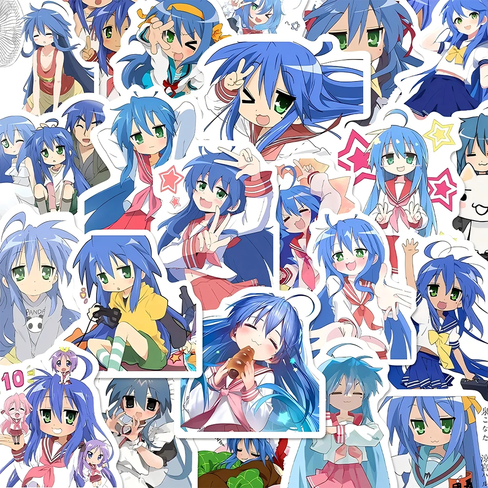 

10/30/60pcs Izumi Konata Lucky Star Stickers Kawaii Girls Cartoon Sticker Laptop Notebook Suitcase Bike Decorative Decal Gift