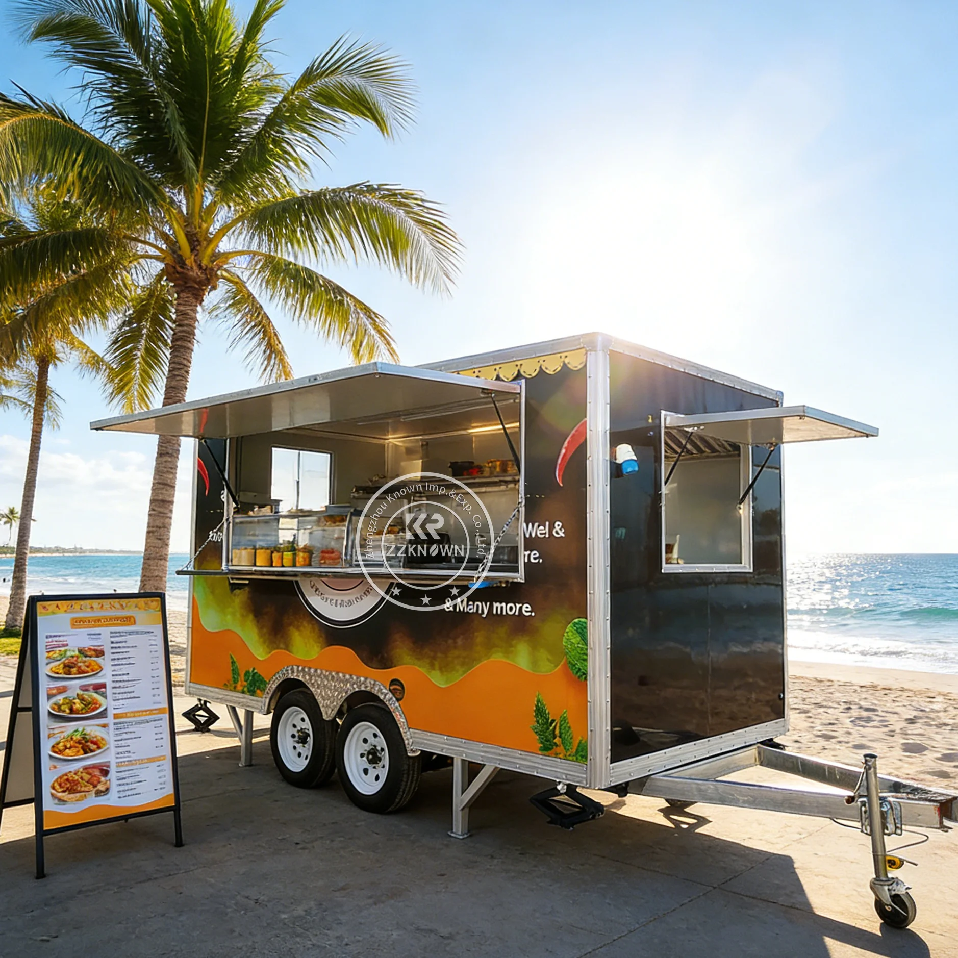 

Outdoor Fast Food Carts Snack Bubble Tea Trailer Concession Trailer Mobile Kitchen Truck Hot Dog Snack Trailer