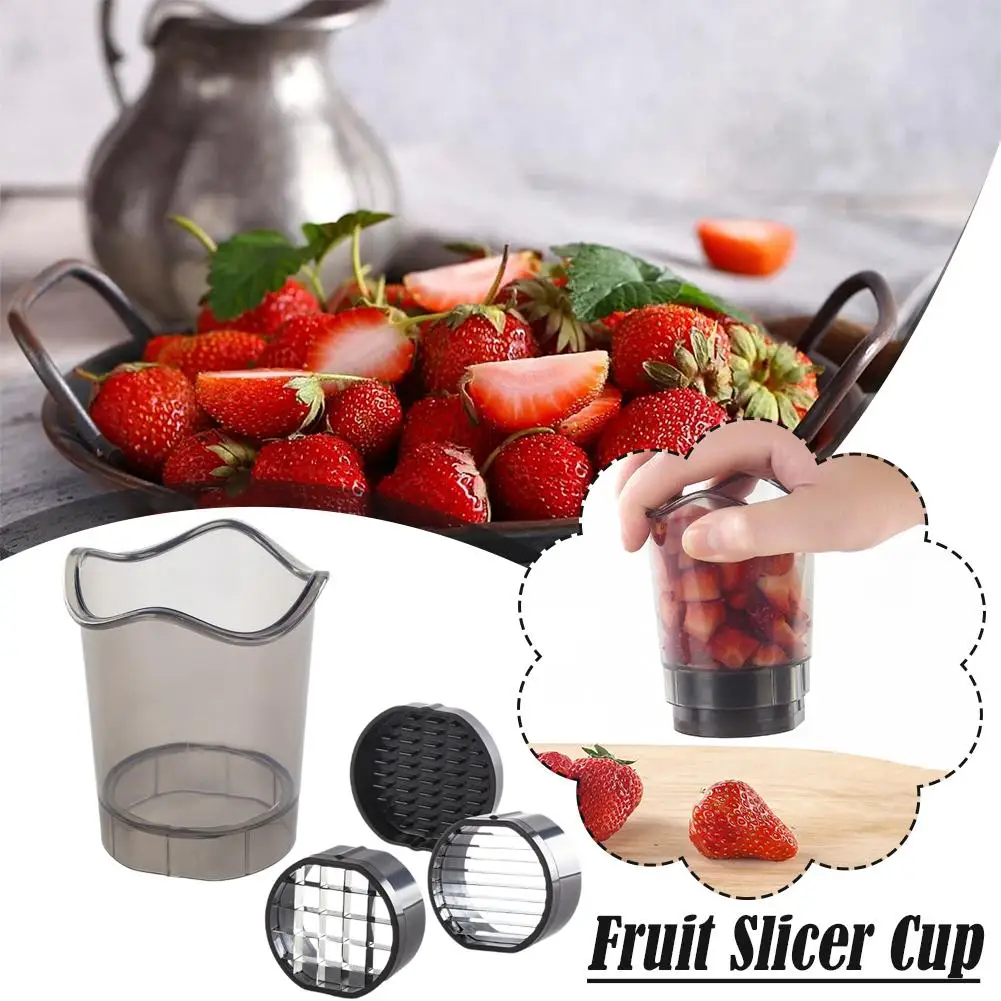 304 Stainless Steel Fruit Divider Multi-Functional Pulp Picking Mold for Strawberries Radishes Dicing Cutting Kitchen Tool