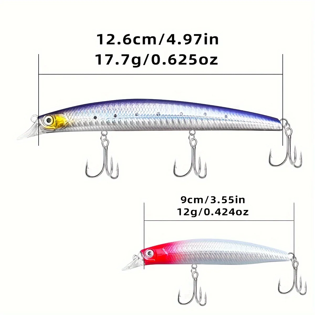 Floating water Minnow lure bait 12.6cm/9cm long-cast fake bait warped mouth sea fishing sea wolf fish sea bass bait is designed