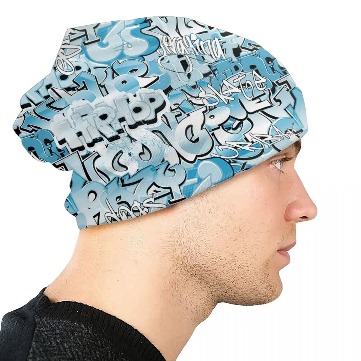 الشارع الكتابة على الجدران الفن الحضري Skullies Beanies قبعات للجنسين شتاء دافئ متماسكة قبعة النساء الرجال موضة الكبار بونيه القبعات في الهواء الطلق قبعة تزلج