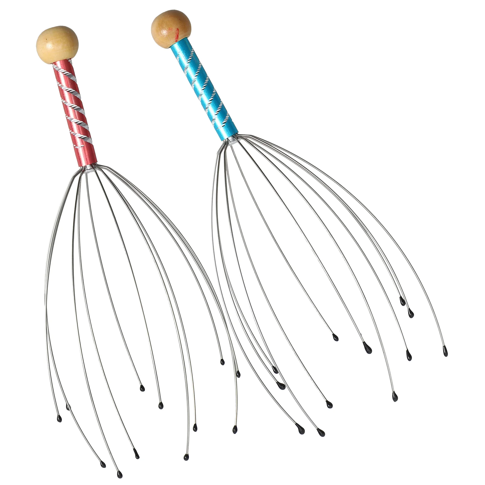 

2 шт. портативный массажер из нержавеющей стали с когтями головы осьминога, инструмент для массажа кожи головы, ручной массажер (случайный цвет)