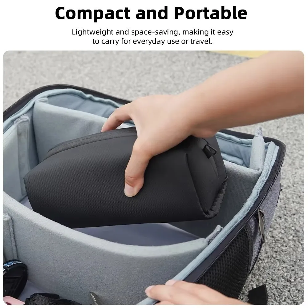 PU Camera Storage Bag Water Resistant Two Way Zipper Gimbal Camera Bag Wide Opening for DJI Osmo 360 Pocket 4/3/2
