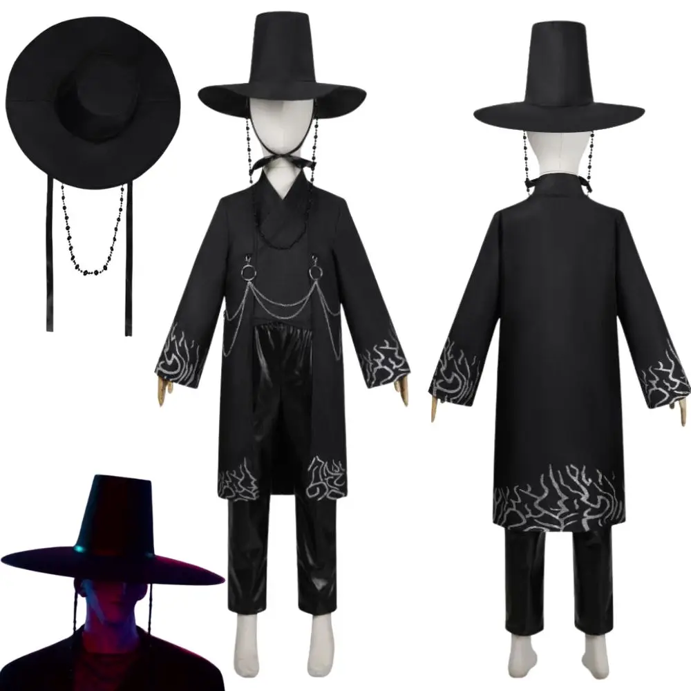 أطفال Kpop Jinu شيطان الصيادين تأثيري حلي تمويه للأطفال موحدة قبعة لعب الأدوار الخيال ملابس هالوين كرنفال البدلة #1