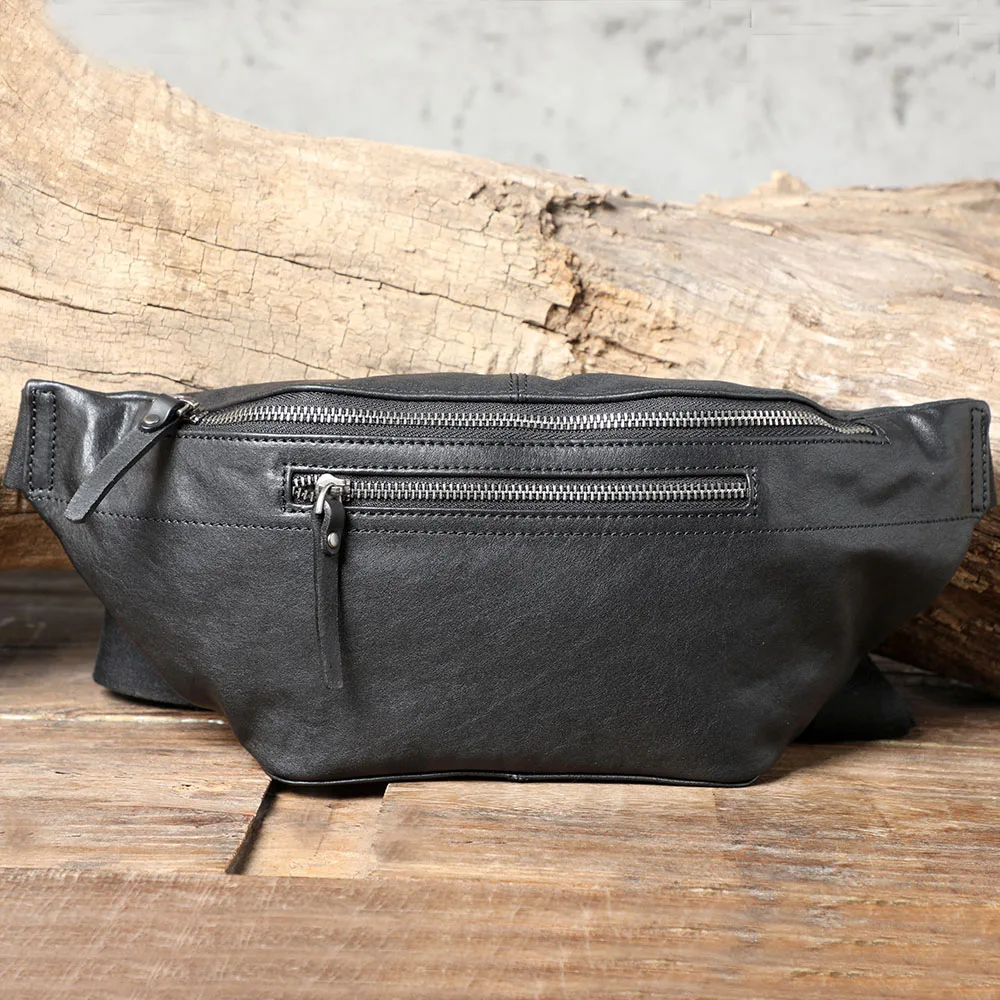 S.WORKER Lässige Herren-Brusttasche aus hochwertigem Leder | Modische Umhängetasche für Herren aus echtem Leder – Detail 9
