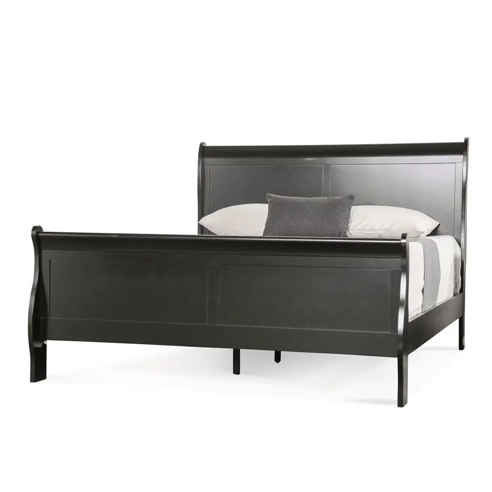 Elegant Traditional Wood Sleigh Bed Frame