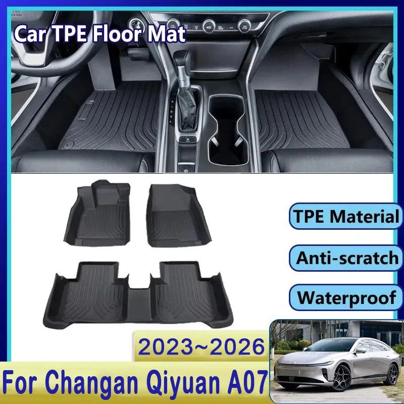 Car Floor Mats For Changan Qiyuan A07 2023 2024 2025 2026 Left Hand Driver Anti-dirty Pad Foot Carpet TPE Cover Auto Accessories