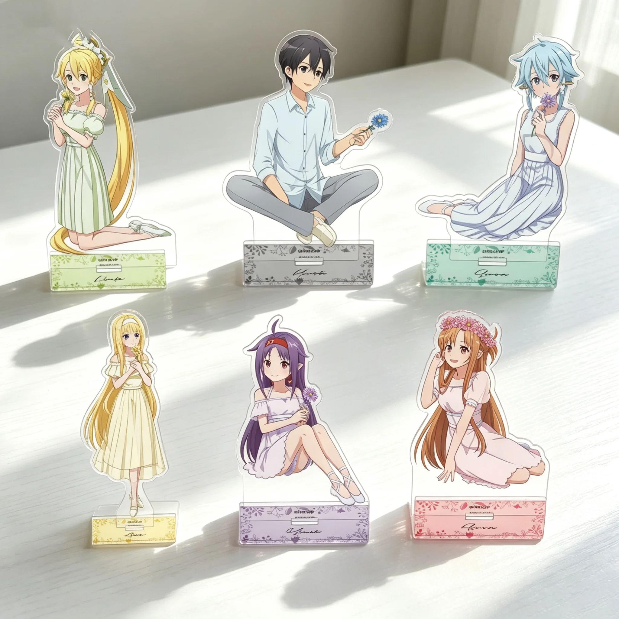 Anime Sword Art Online Kirito Asuna Acrylic Stand Model Plate Keychains Desktop Ornament Exquisite Products About 15CM