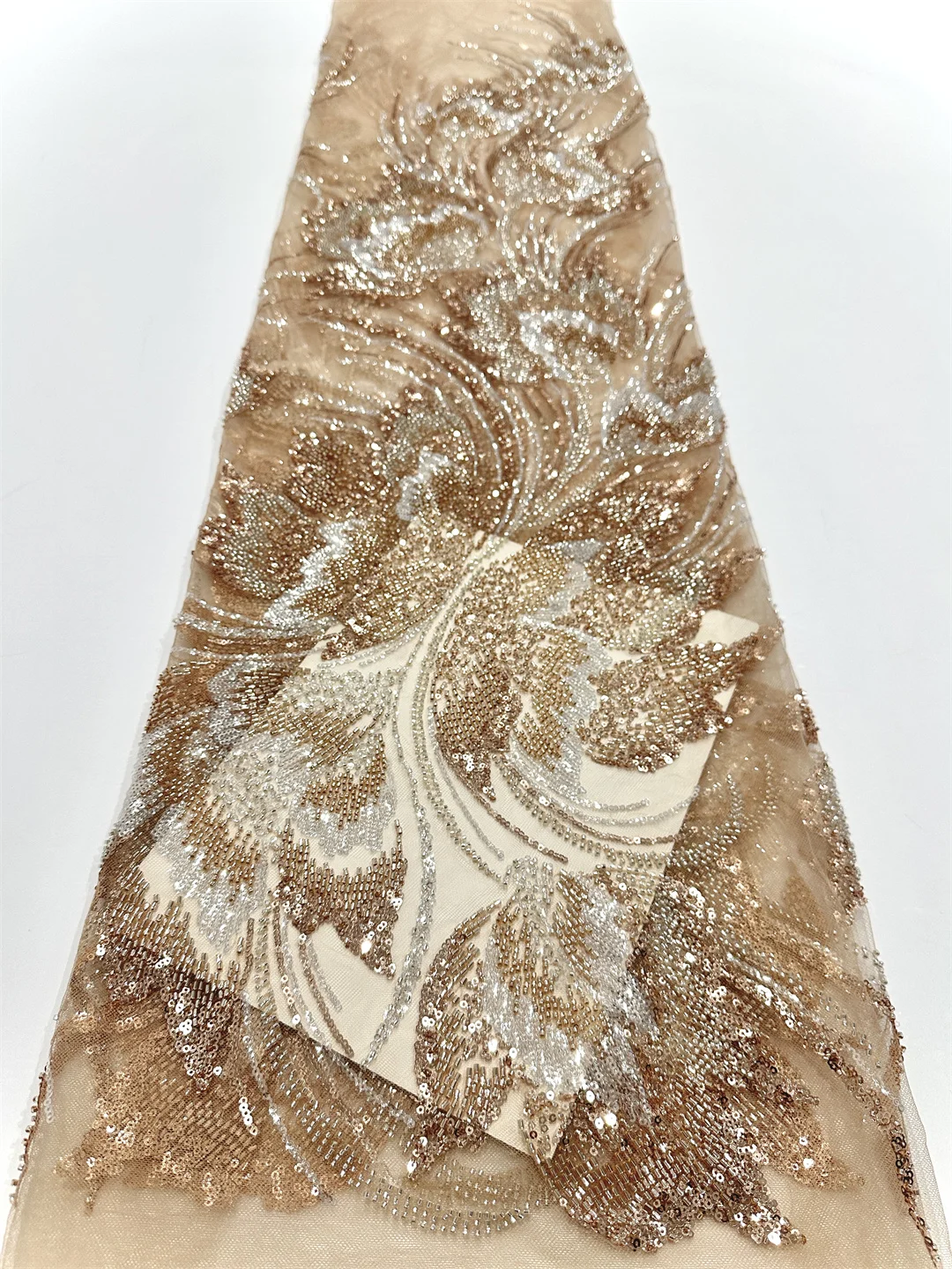 Luxury Sequence African Laces Fabrics 2025 Latest High Quality French Tulle Lace Fabric Embroidery With Beaded For Party Dresses