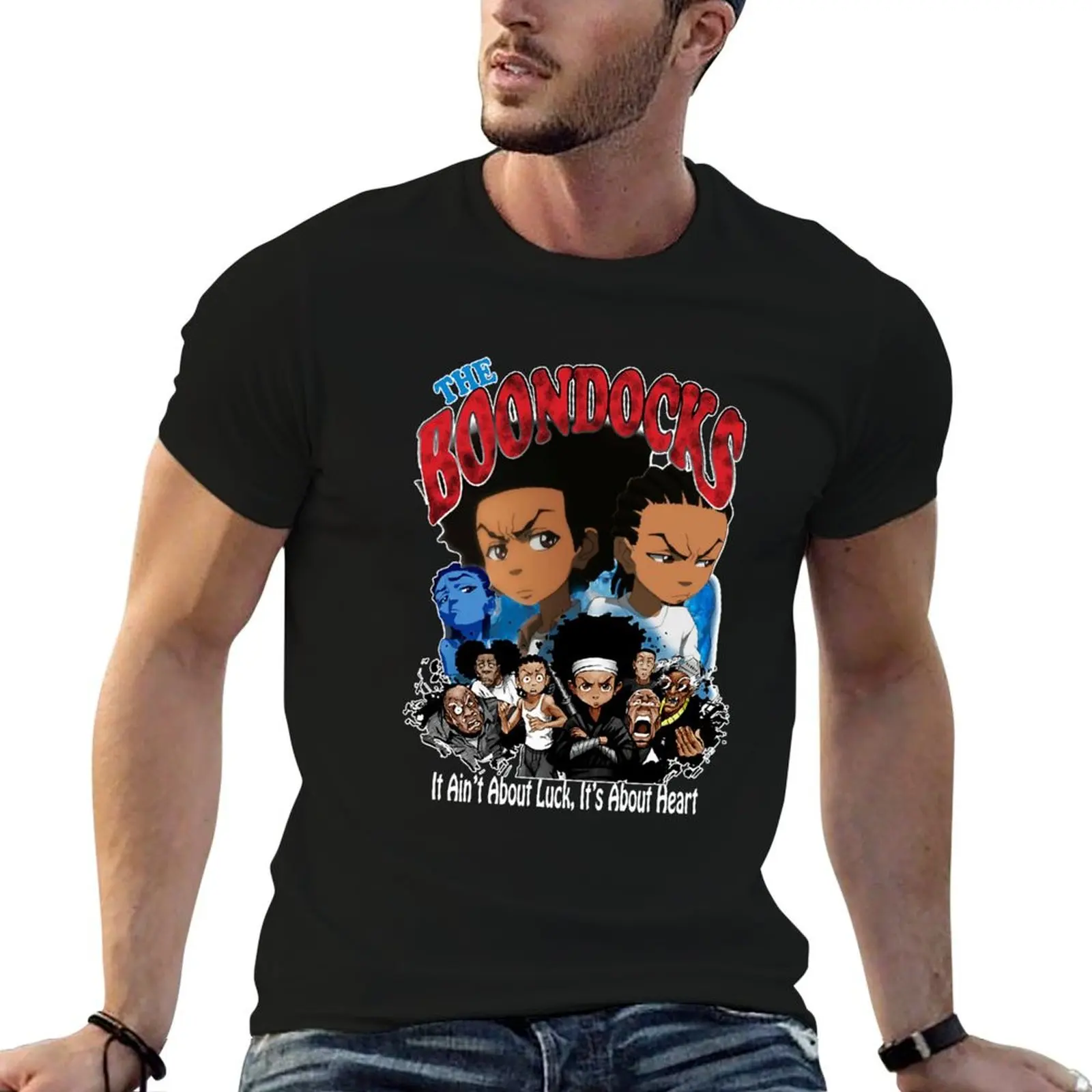 

men for sitcom anime T-Shirt man Boondocks shirts oversize comedy shirts t t
