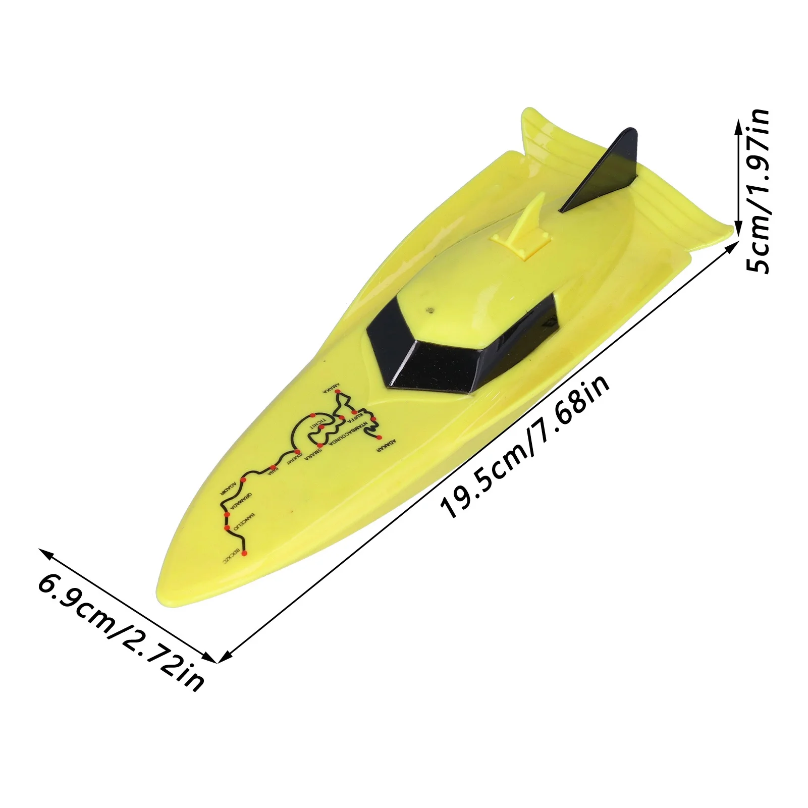 Remote Control Boats Toy 2.4 GHz Rechargeable Children Electric RC Water Toy for Pools Lakes Yellow