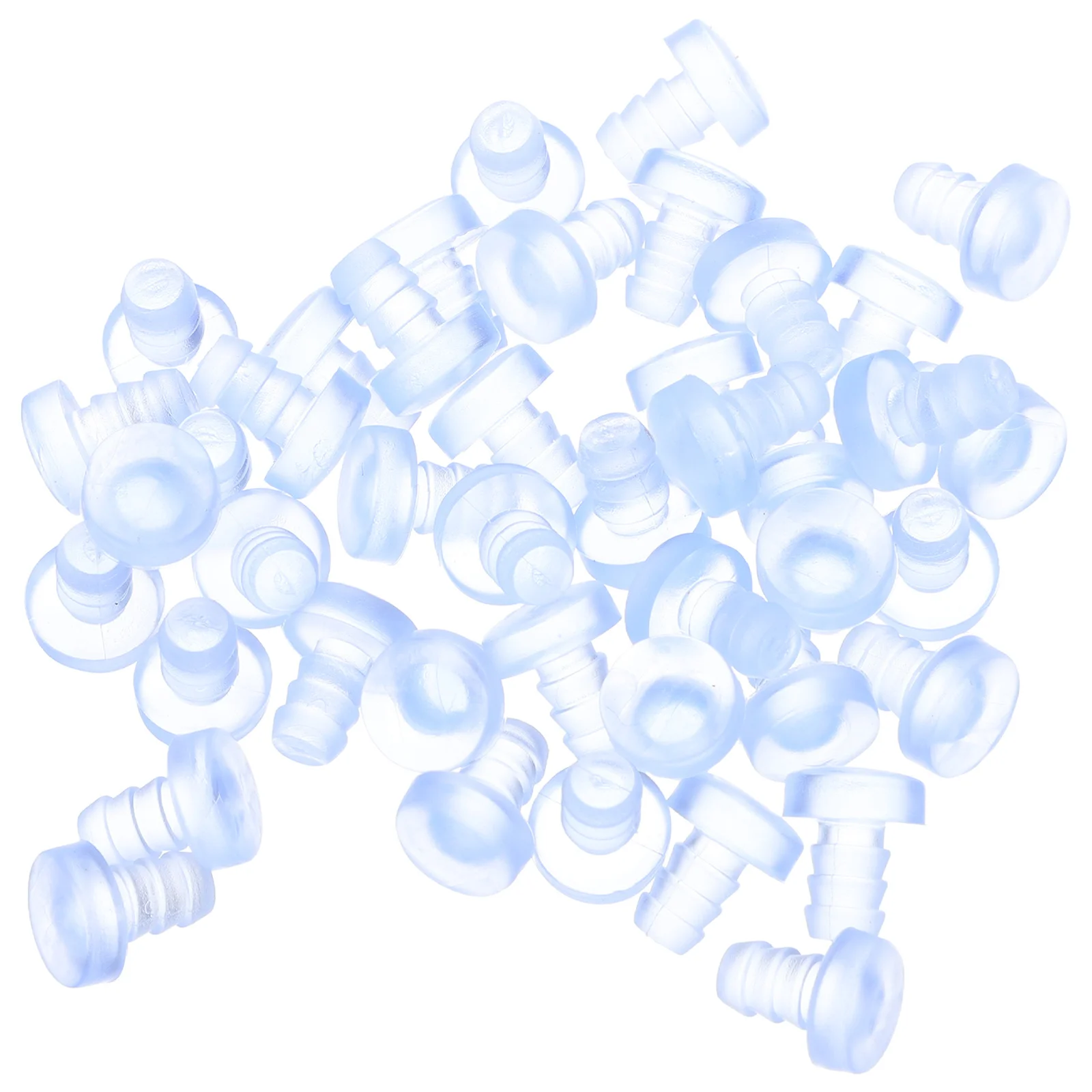 

50pcs Clear Rubber Grippers For Furniture Cabinet Door Glass Top Table Anti-Slip Pads With Stem Dust Blocking Chair Leg