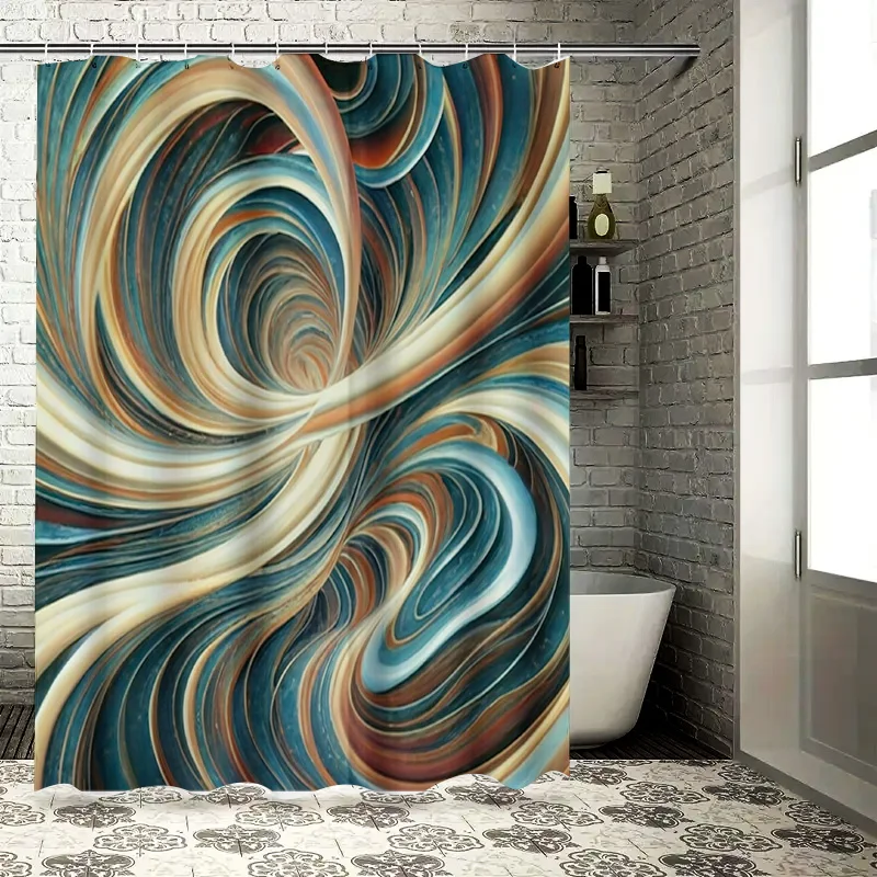 

Роскошная сине-белая черная занавеска для душа для декора ванной комнаты, водонепроницаемая ткань с принтом, 72x78 дюймов