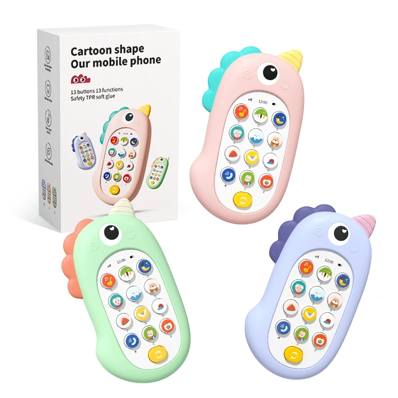 Unicorn Silicone Musical Baby Phone Toy for Toddlers 1-3, 13 Functions, 6-12M Babies, Educational Learning Developmental gift