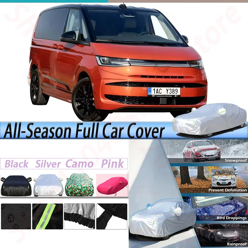 

Full Car Cover MPV Outdoor Anti-UV Sun Rain Snow Resistant Cover Dustproof For VW Volkswagen Multivan California T7 2021-2026