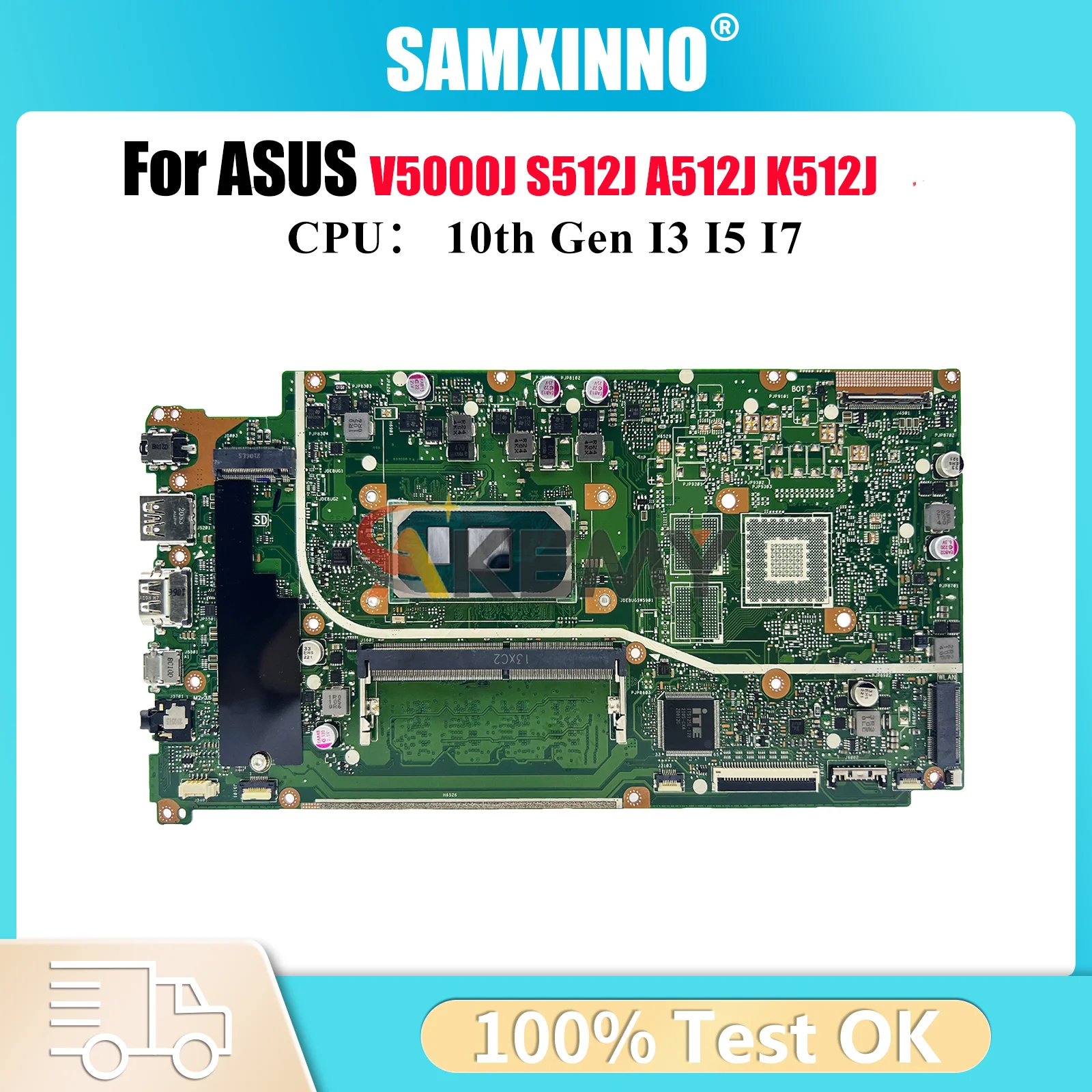 

X512JA Laptop Motherboard For ASUS X512JAW A512J K512J F512J X512JF V5000J X512JAU X512J X512JP S512J Mainboard W/ I3 I5 I7 CPU