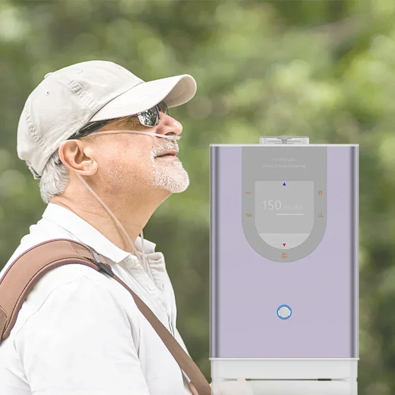 تصميم جديد اللون الأرجواني 150 مللي PEM Tech عالية النقاء الهيدروج التحليل الكهربائي المياه الهيدروج ga مولد مولد الهيدروج