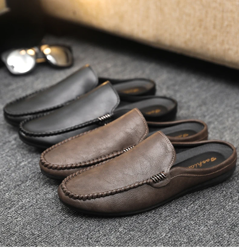 Heißer Verkauf: Herren-Halbschuhe – Bequeme Freizeitschuhe aus PU-Leder für Herren, atmungsaktive Slipper, Slip-on-Schuhe, Lazy Shoes, Herren-Loafer – Detail 6