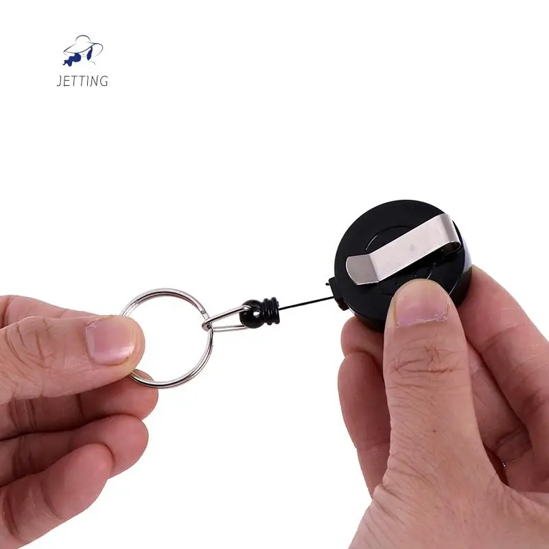 Heavy Duty Retractable Key Chain & Badge Reel Holder Carabiner Clip - Swivel-Back Extractable - Great For Swipe ID Cards