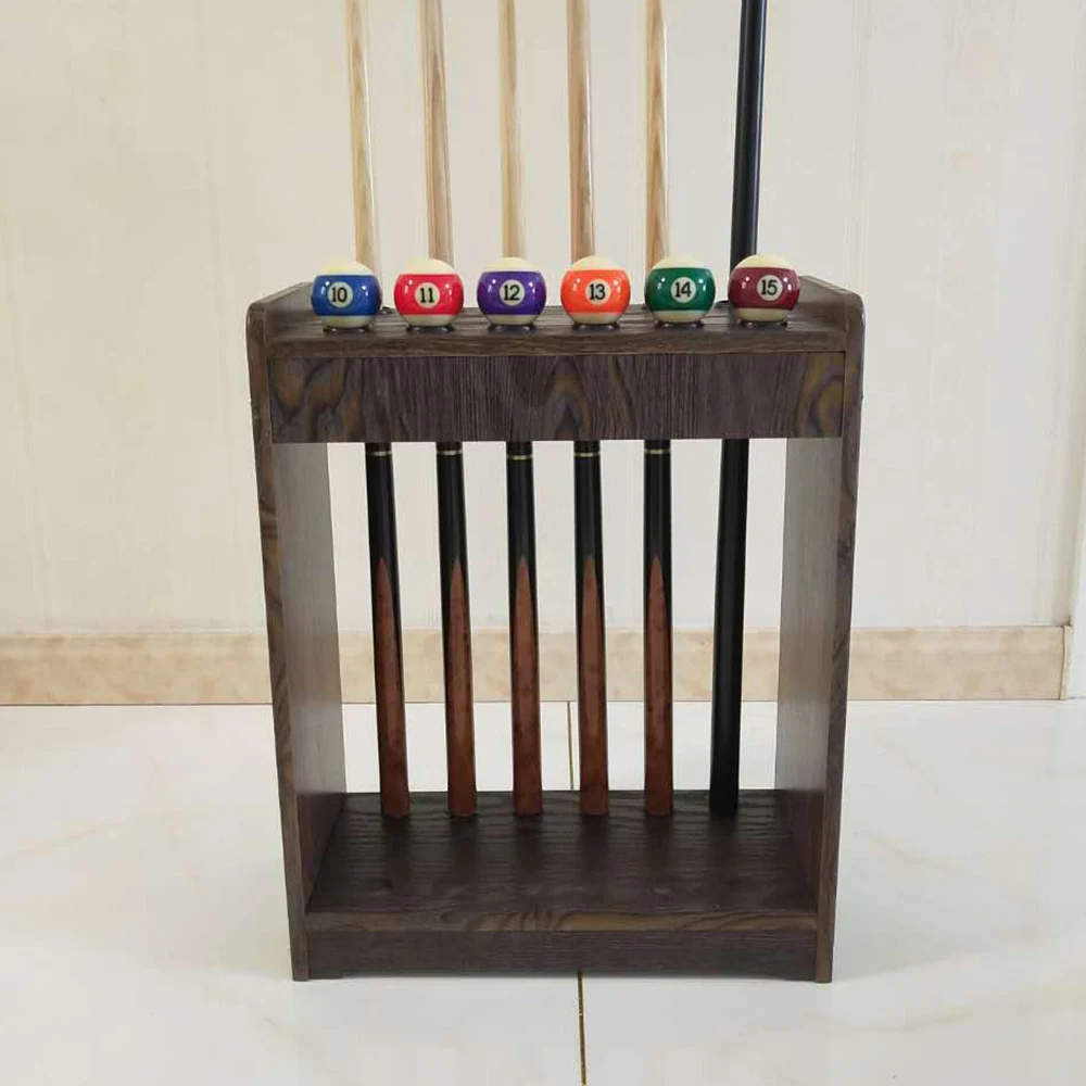 Cue Organizer Floor Stand Billiard Cue Holder Cue Stick Rack Holder 12 Hold Pool Wooden