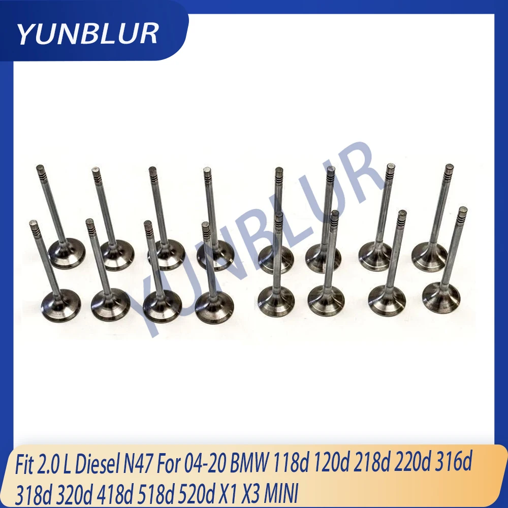 

8x Intake & 8x Exhaust Valve Kit Fit 2.0 L Diesel N47 For 04-20 BMW 118d 120d 218d 220d 316d 318d 320d 418d 518d 520d X1 X3 MINI