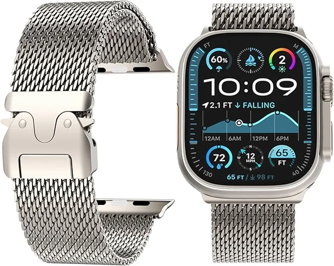 

KeepWin ремешок для часов из нержавеющей стали, быстросъемный ремешок для часов для Apple IWatch 8, 7, 6, 5, 4 SE