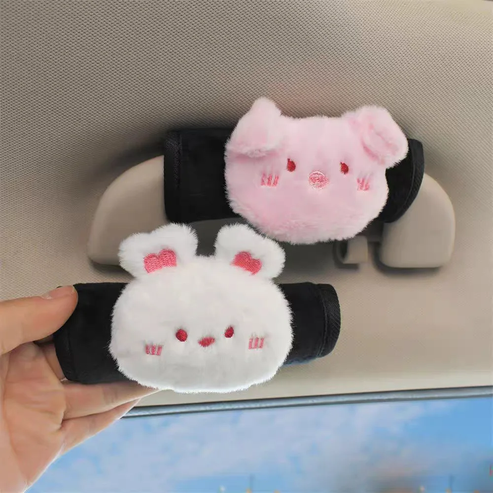 Nette Cartoon Schwein Kaninchen Auto Innen Türgriff Abdeckung Universal Plüsch Handbremse Fall Schutz Auto Dach Halter Schutz