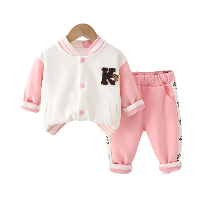 Unisex Baby Clothes Set 2024 Spring Autumn Cute Cartoon Covered Button Long Sleeve Jackets and Pants Boys Girls Boutique Outfits