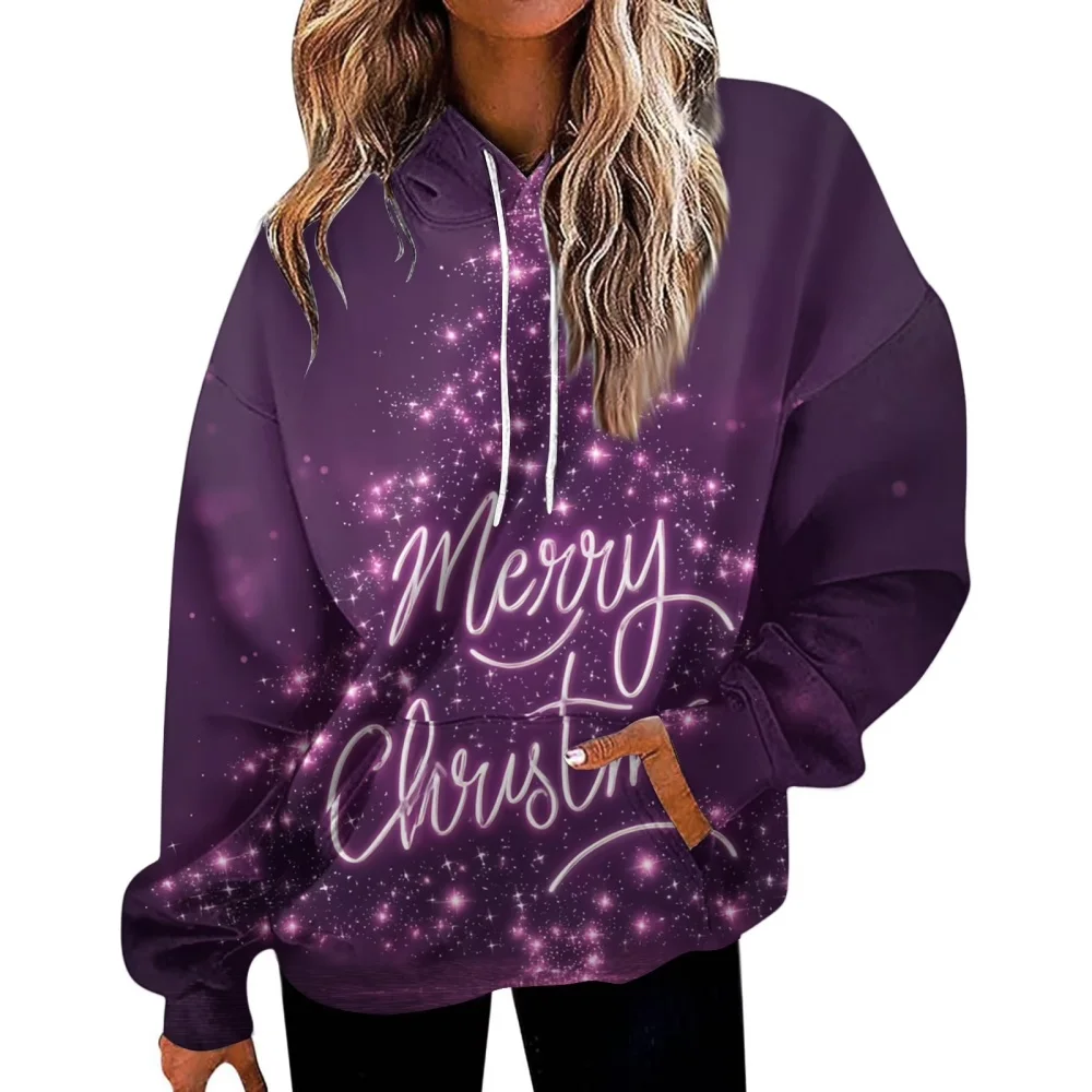 

Christmas Snowflake 3D Print Hoodies Women Casual Hooded Sweatshirts Street Xmas Pullover Y2K Top Tracksuit Unisex Coat Clothing