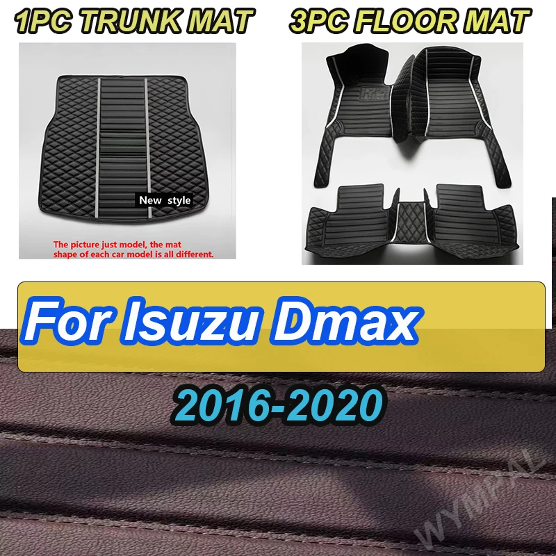 

LUXURY Car Floor Mats For Isuzu Dmax D-max 2020 2019 2018 2017 2016 Auto Accessories Decoration Leather Carpets Waterproof