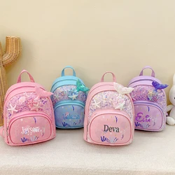 Sac à Dos Princesse à Paillettes Personnalisé avec Nom, Petit Sac d'École pour Enfants, Bébé Fille, Voyage en Plein Air, Snack, Nouvelle Collection