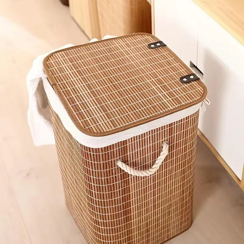 Coffee Brown Laundry Hamper - Warm Rustic Handmade Clothes Basket, Blends with Any Home Decor Style