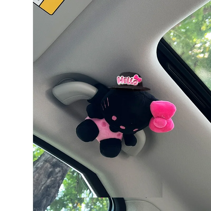 الكرتون مرحبا كيتي سقف السيارة مسند الذراع يغطي لينة سانريو kawaii سقف السيارة غطاء مقبض السيارات الداخلية اكسسوارات السيارات الداخلية هدية #3