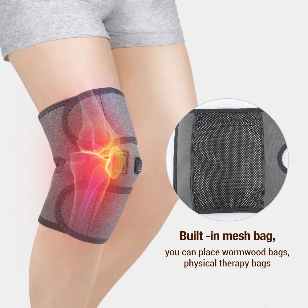 

Knee Support Brace Electric Leg Massager For Arthritis Pain Relief Injury Recovery Infrared Therapy Heating Knee Brace Pad