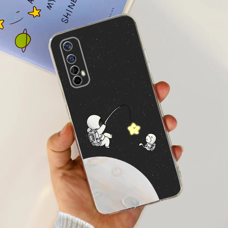 For Realme 7 RMX2155 Case Luxury Butterfly Daisy TPU Soft Silicone Clear Cover For Oppo Realme 7 realme7 6.5\