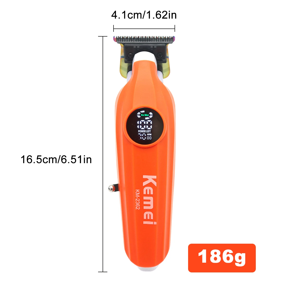 ماكينة قص الشعر للرجال من Kemei 2362، ماكينة تشذيب الشعر الاحترافية بطبقة نانو بدون فجوة، ماكينة تشذيب الشعر الاحترافية