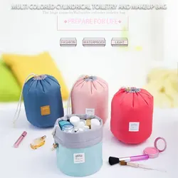 New Cosmetic Bag Fashion Round Waterproof Makeup Bag Travel MakeUp Organizer Female Storage Toiletry Kit Case,ylon High Capacity