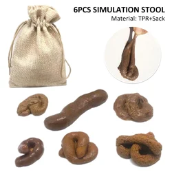 6 Pieces of fake poop realistic fake shit funny tricky toys prank props with drawstring bags Halloween April Fools party favored