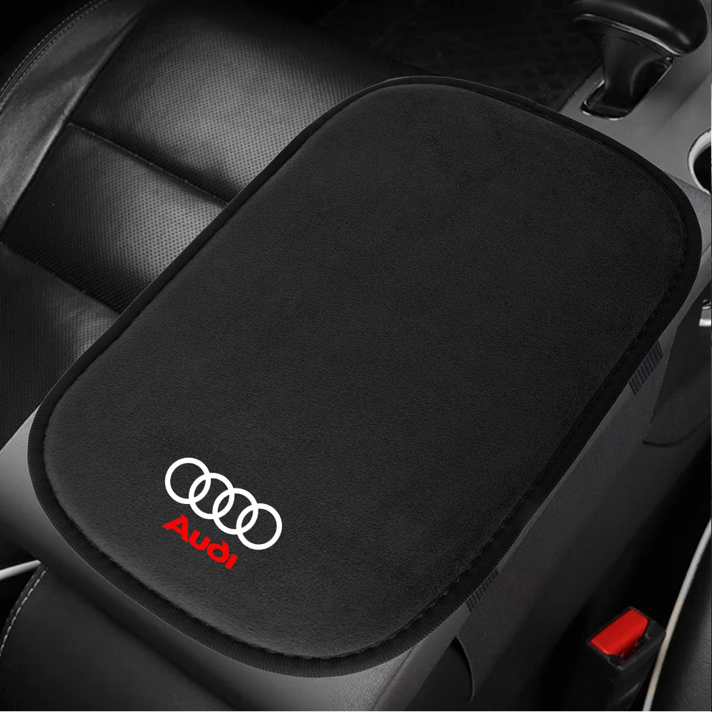 1pcs For Audi Sline A1 A3 B5 A5 A6 B S5 S6 Q5 RS4 TT Q3 Car Fur Armrest Pad Arm Rest Comfortable Protection Cushion Center Cover