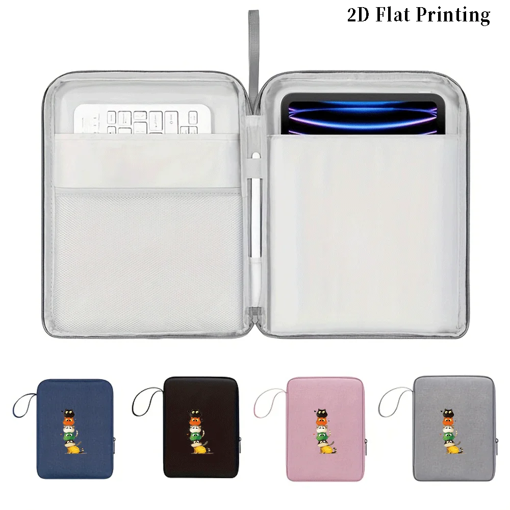 Cat Print Tablet Sleeve Bag 10.9/12.9 Inch Handbag Case for IPad Air Samsung Xiaomi Lenovo Tablet Bag Cover Shockproof Pouch